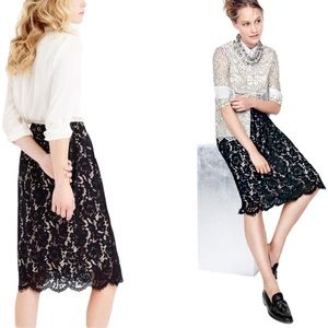 J. Crew Contrast Floral Lace Skirt Size 6